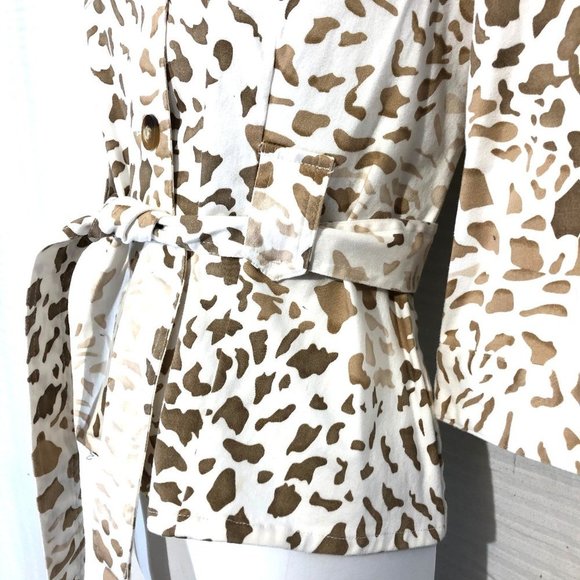 SUSAN BRISTOL Animal Print Belted Jacket Blazer 8 - Picture 4 of 8